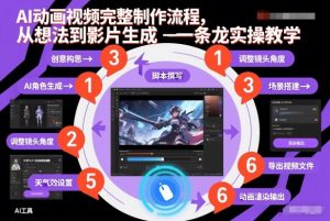 AI动画视频完整制作流程，从想法到影片生成一条龙实操教学-大东资源库