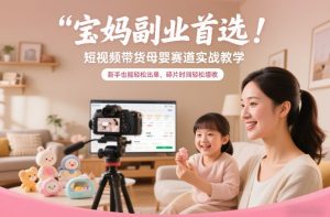 宝妈副业首选！短视频带货母婴赛道实战教学，新手也能轻松出单，碎片时间轻松增收-大东资源库