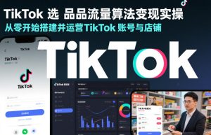 TikTok选品流量算法变现实操，从零开始搭建并运营TikTok账号与店铺-大东资源库