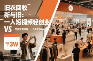 旧衣回收“新”与“旧”：一人短视频轻创业，VS十万加盟重运营，一个多月挣3W【揭秘】-大东资源库