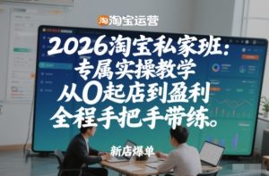 2026淘宝私家班：专属实操教学，从0起店到盈利，全程手把手带练-大东资源库