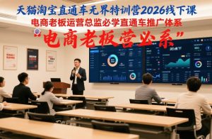 天猫淘宝直通车无界特训营2026线下课，电商老板运营总监必学直通车推广体系-大东资源库