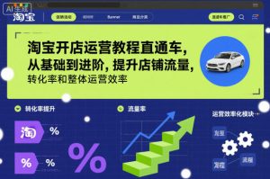 淘宝开店运营教程直通车，从基础到进阶，提升店铺流量，转化率和整体运营效率（更新26年1月）-大东资源库