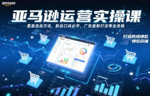 亚马逊运营实操课，覆盖选品方法、新品口诀必学、广告最新打法等全流程，打造跨境爆款店铺-大东资源库
