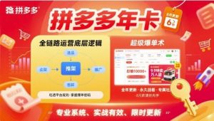 拼多多年卡，拼多多全链路运营底层逻辑，超级爆单术【更新26年1月】-大东资源库