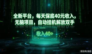 最新看广平台，每天保底30-4米，无脑项目，自动挂G解放双手【揭秘】-大东资源库