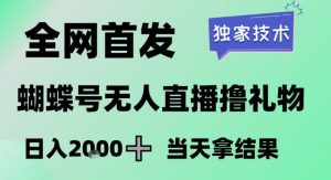 2026最新蝴蝶号无人直播掘金，独家技术，全网首发小白做了一个月收益3W，长期稳定可做【揭秘】-大东资源库