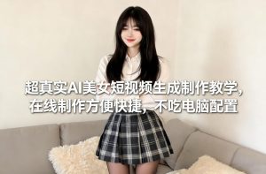 超真实AI美女短视频生成制作教学，在线制作方便快捷，不吃电脑配置，快速起号涨粉-大东资源库