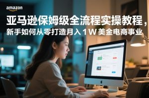 亚马逊保姆级全流程实操教程，新手如何从零打造月入1W美金电商事业-大东资源库