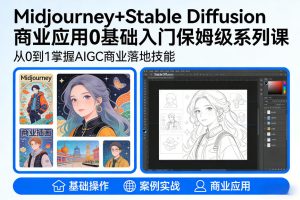 AIGC商业应用Midjourney+Stable Diffusion教程，0基础入门保姆级系列课-大东资源库